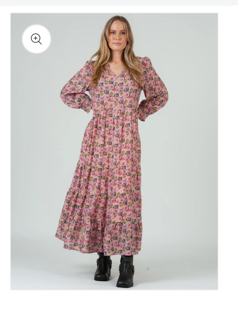 Lucca Floral Print Tiered Dress